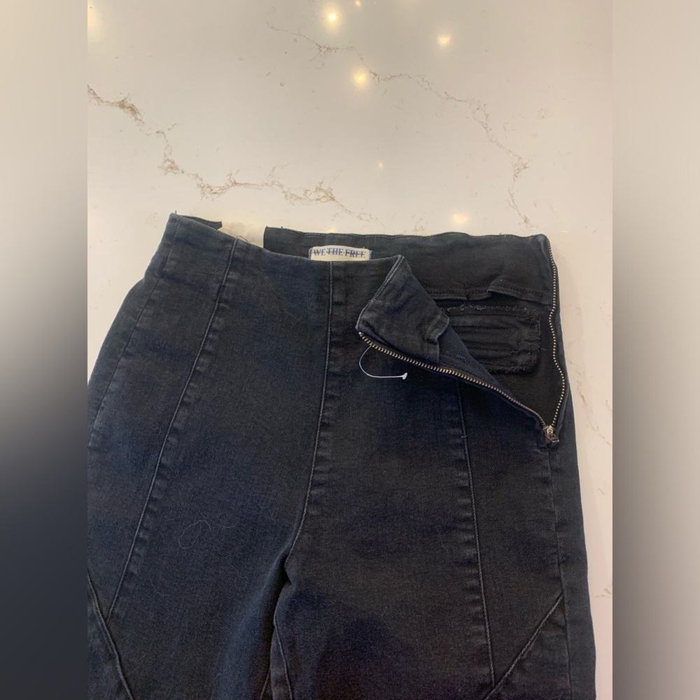 We The Free Bella Moto Mid Rise Skinny Jeans Women's Size 27 In Faded Black NEW - Picture 9 of 13